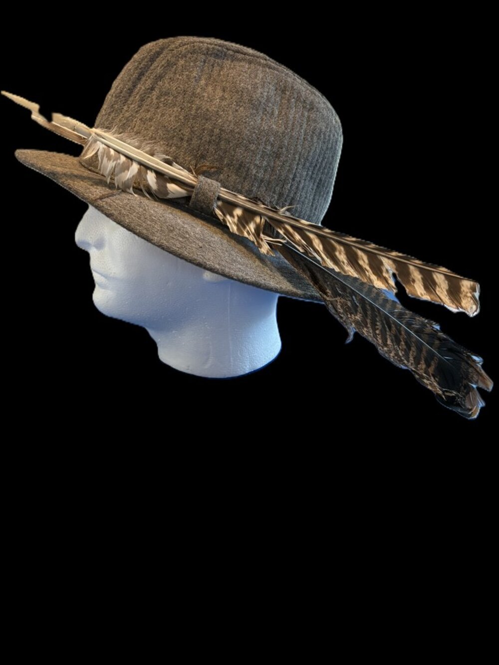 Vintage 1970s/1980s Stetson Gray Ribbed Wool Fedora Hat - Size 7 3/8 (Large) USA